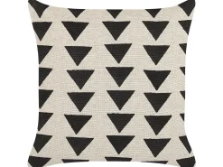 Conjunto De 2 Almofadas Decorativas Com Padrao De Triangulos Em Algodao Creme E Preto 45 X 45 Cm Cercis