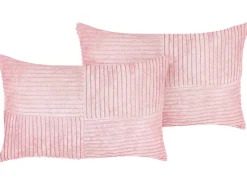 Conjunto De 2 Almofadas Decorativas Em Bombazine Rosa 47 X 27 Cm Millet