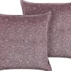 Conjunto De 2 Almofadas Decorativas Com Padrao Floral Em Veludo Rosa 45 X 45 Cm Kalmia