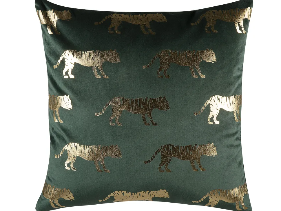Conjunto De 2 Almofadas Decorativas 45 X 45 Cm Verde Bluebell