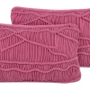 Conjunto De 2 Almofadas Decorativas Em Macrame De Algodao Rosa 30 X 50 Cm Kiris