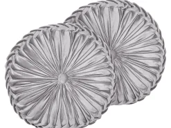 Conjunto De 2 Almofadas Decorativas Em Veludo Cinzento 40 Cm Udala