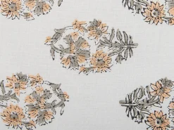 Conjunto De 2 Almofadas Decorativas Com Padrao Floral Em Algodao Branco E Laranja 45 X 45 Cm Sativus