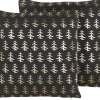 Conjunto De 2 Almofadas Decorativas Em Preto E Dourado 45 X 45 Cm Leroy