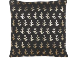Conjunto De 2 Almofadas Decorativas Em Preto E Dourado 45 X 45 Cm Leroy