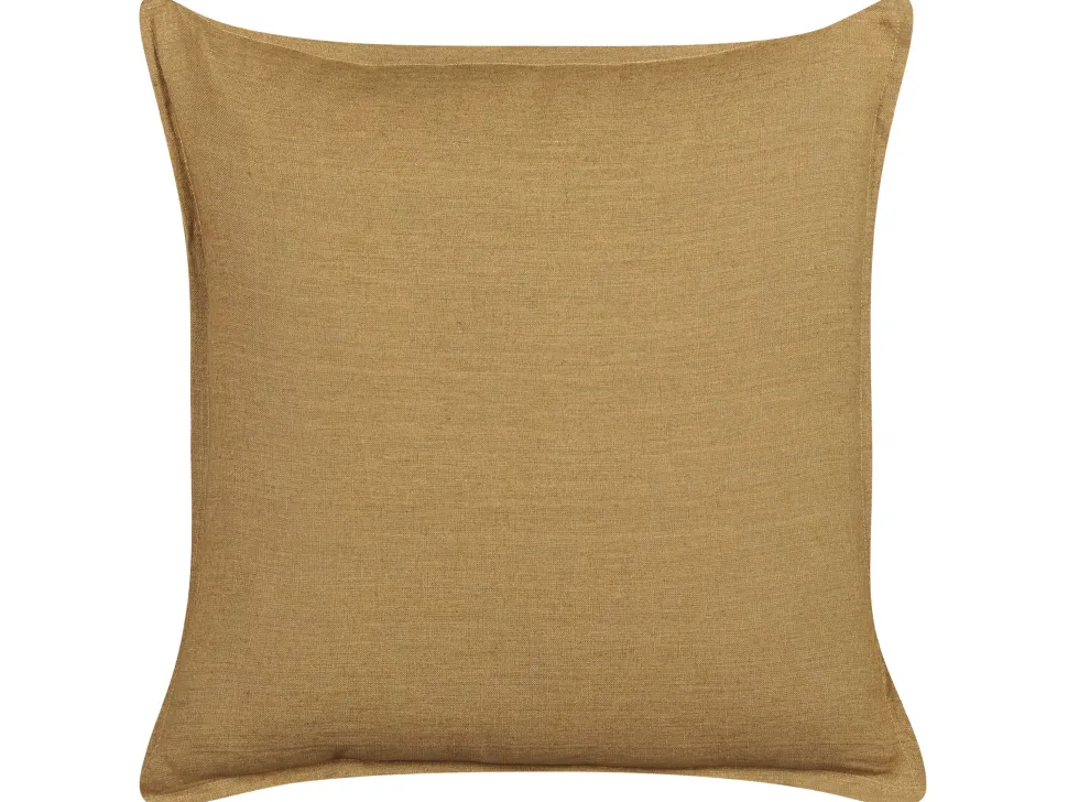 Conjunto De 2 Almofadas Decorativas Amarelo Mostarda 45 X 45 Cm Subulata