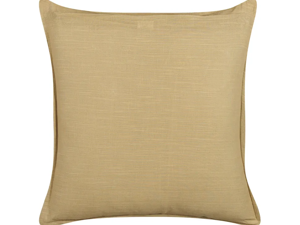 Conjunto De 2 Almofadas Decorativas Amarelo Mostarda 45 X 45 Cm Subulata