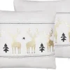 Conjunto De 2 Almofadas Decorativas Em Branco E Dourado 45 X 45 Cm Donner