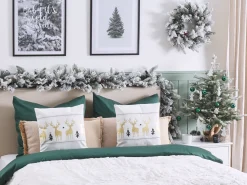 Conjunto De 2 Almofadas Decorativas Em Branco E Dourado 45 X 45 Cm Donner