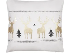 Conjunto De 2 Almofadas Decorativas Em Branco E Dourado 45 X 45 Cm Donner