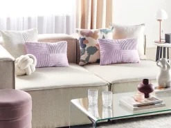 Conjunto De 2 Almofadas Decorativas Em Bombazine Violeta 47 X 27 Cm Millet