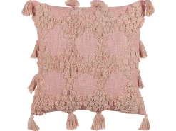 Conjunto De 2 Almofadas Decorativas Tufadas Em Algodao Rosa 45 X 45 Cm Torenia