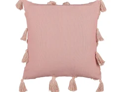 Conjunto De 2 Almofadas Decorativas Tufadas Em Algodao Rosa 45 X 45 Cm Torenia