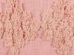 Conjunto De 2 Almofadas Decorativas Tufadas Em Algodao Rosa 45 X 45 Cm Torenia