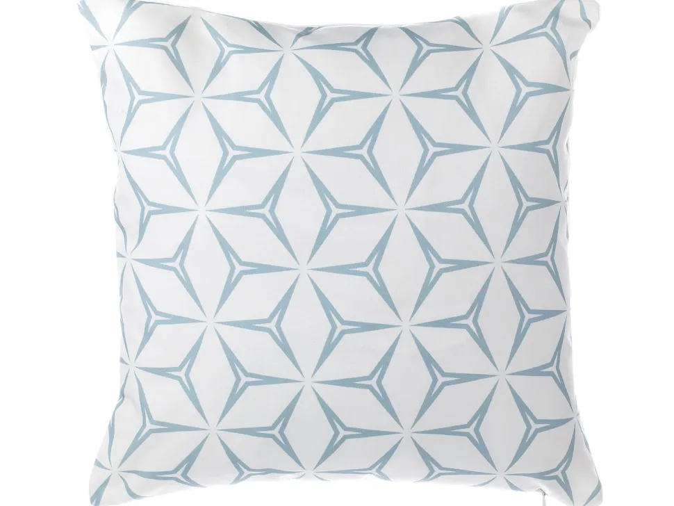 Conjunto De 2 Almofadas Decorativas Padrao Geometrico 45 X 45 Cm Azul Claro Weigela