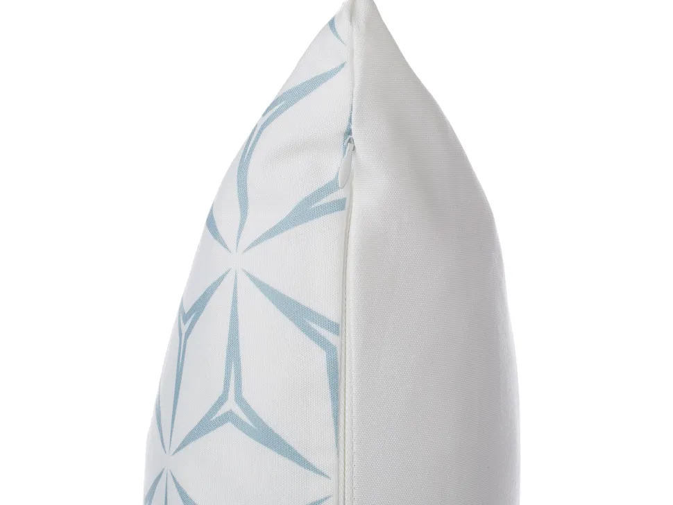 Conjunto De 2 Almofadas Decorativas Padrao Geometrico 45 X 45 Cm Azul Claro Weigela