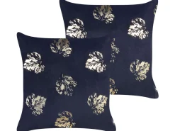 Conjunto De 2 Almofadas Decorativas Pretas 45 X 45 Cm Goldenrod