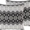 Conjunto De 2 Almofadas De Algodao Preto E Branco 45 X 45 Cm Cardak