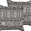 Conjunto De 2 Almofadas Decorativas Creme E Pretas 45 X 45 Cm Sirvan