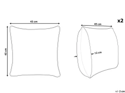 Conjunto De 2 Almofadas Decorativas Creme E Pretas 45 X 45 Cm Sirvan