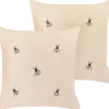 Conjunto De 2 Almofadas Decorativas Em Veludo Creme 45 X 45 Cm Talinum