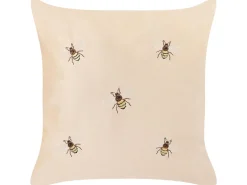 Conjunto De 2 Almofadas Decorativas Em Veludo Creme 45 X 45 Cm Talinum