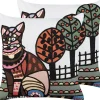 Conjunto De 2 Almofadas Decorativas Bordadas Algodao Multicolor 50 X 50 Cm Mehsana