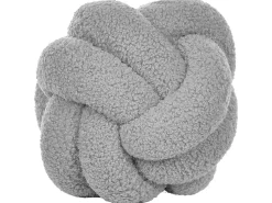 Conjunto De 2 Almofadas Decorativas Com No Em Tecido Boucle Cinzento 19 X 19 Cm Malni