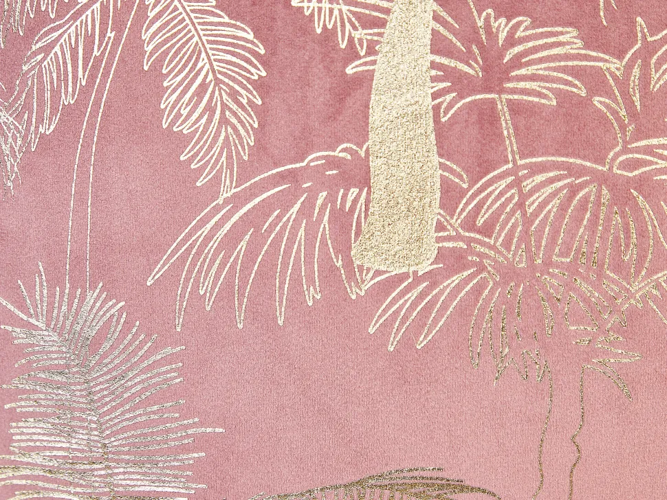 Conjunto De 2 Almofadas Decorativas Em Veludo Rosa 45 X 45 Cm Caranday