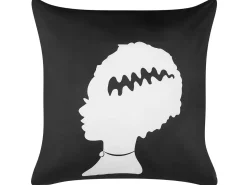 Conjunto De 2 Almofadas Decorativas Em Veludo Preto E Branco Mandevilla