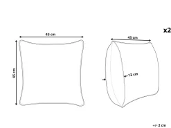 Conjunto De 2 Almofadas Decorativas Em Veludo Preto E Branco Mandevilla