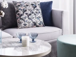 Conjunto De 2 Almofadas Decorativas Azul E Creme 45 X 45 Cm Koodal