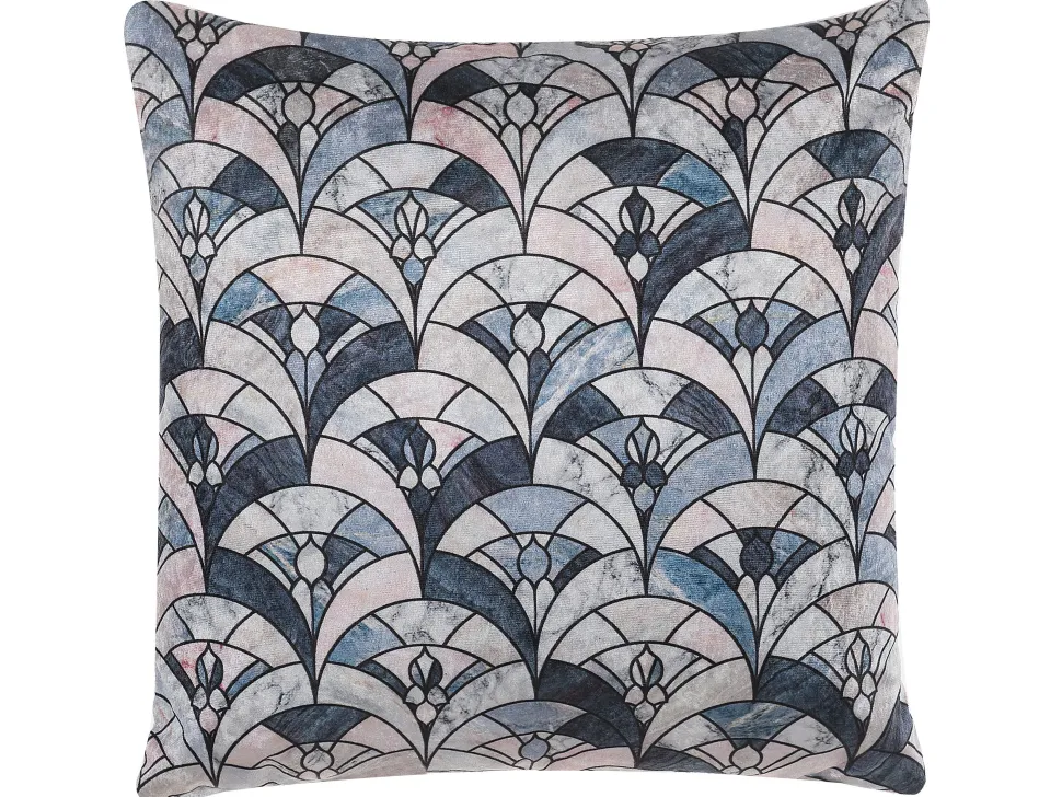 Conjunto De 2 Almofadas Decorativas Azul E Creme 45 X 45 Cm Koodal