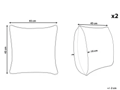 Conjunto De 2 Almofadas Decorativas Azul E Creme 45 X 45 Cm Koodal
