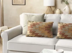 Conjunto De 2 Almofadas Decorativas Em Juta Multicolor 30 X 50 Cm Deepor