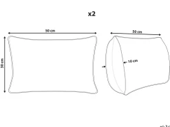 Conjunto De 2 Almofadas Decorativas Em Juta Multicolor 30 X 50 Cm Deepor