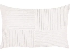Conjunto De 2 Almofadas Decorativas Em Bombazine Branca Creme 47 X 27 Cm Millet
