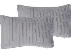 Conjunto De 2 Almofadas Decorativas Cinzentas 30 X 50 Cm Komana