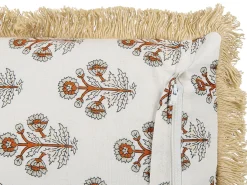 Conjunto De 2 Almofadas Decorativas Com Padrao De Flores Em Algodao Branco 45 X 45 Cm Omorika
