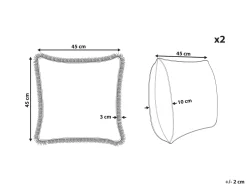 Conjunto De 2 Almofadas Decorativas Com Padrao De Flores Em Algodao Branco 45 X 45 Cm Omorika