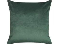 Conjunto De 2 Almofadas Decorativas Em Veludo Verde E Dourado 45 X 45 Cm Daffodil