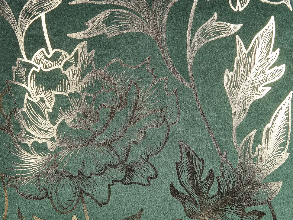 Conjunto De 2 Almofadas Decorativas Em Veludo Verde E Dourado 45 X 45 Cm Daffodil