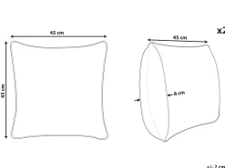 Conjunto De 2 Almofadas Decorativas Em Veludo Verde E Dourado 45 X 45 Cm Daffodil