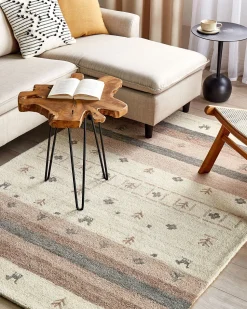 Conjunto De 2 Almofadas Decorativas Em Algodao Creme E Preto Com Padrao Geometrico 45 X 45 Cm Myrtus