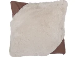 Conjunto De 2 Almofadas Decorativas Creme E Castanho 42 X 42 Cm Ehnar