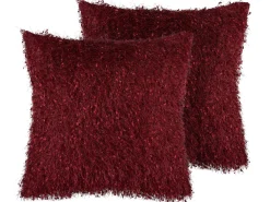 Conjunto De 2 Almofadas Decorativas Vermelhas 45 X 45 Cm Hellebore