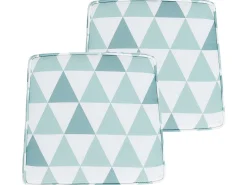 Conjunto De 2 Almofadas De Assento Azuis E Brancas Com Padrao Geometrico Terni