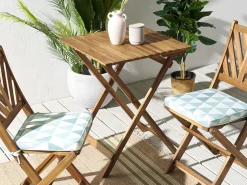 Conjunto De 2 Almofadas De Assento Azuis E Brancas Com Padrao Geometrico Terni