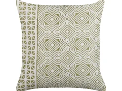 Conjunto De 2 Almofadas Decorativas Verde Claro E Branco 45 X 45 Cm Larics