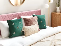 Conjunto De 2 Almofadas Decorativas Em Veludo Verde 45 X 45 Cm Talinum